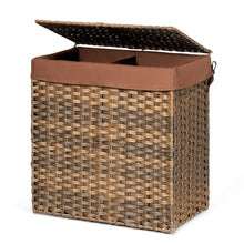 Load image into Gallery viewer, Hand-woven Foldable Rattan Laundry Basket-Brown