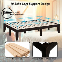 Load image into Gallery viewer, 14" Full Size Wood Platform Bed Frame with Wood Slat Support-Brown