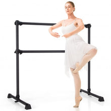 Load image into Gallery viewer, 4 Feet Portable Double Freestanding Barre Dancing Stretching-Black