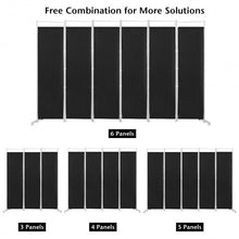 Load image into Gallery viewer, 6-Panel Room Divider Folding Privacy Screen -Black