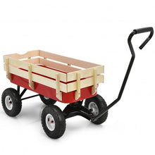 Load image into Gallery viewer, Outdoor Pulling Garden Cart Wagon with Wood Railing