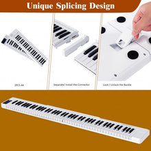 Load image into Gallery viewer, 2 in 1 Attachable Digital Piano Keyboard 88/44 Touch sensitive Key w/ MIDI-White