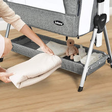 Load image into Gallery viewer, Adjustable Baby Bedside Crib with Large Storage-Dark Gray