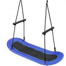 Load image into Gallery viewer, Saucer Tree Swing Surf Kids Outdoor Adjustable Oval Platform Set w/Handle-Blue