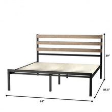 Load image into Gallery viewer, Queen Size Metal Bed Frame Foundation with Headboard
