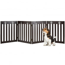Load image into Gallery viewer, 24" Folding Wooden Freestanding Pet Gate Dog Gate with 360° Hinge -Espresso
