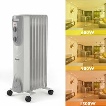 Load image into Gallery viewer, 1500W Portable Oil-Filled Radiator Heater w/Adjustable Thermostat