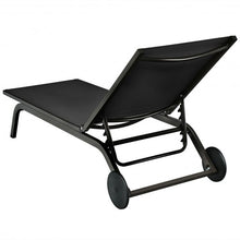Load image into Gallery viewer, Aluminum Fabric Outdoor Patio Lounge Chair with Adjustable Reclining -Black