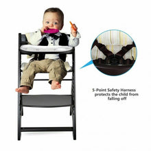 Load image into Gallery viewer, Adjustable Height Wooden Baby High Chair with Removeable Tray