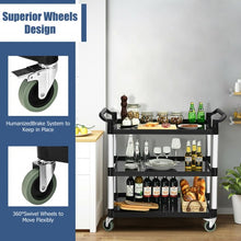 Load image into Gallery viewer, 3-Shelf Utility Service Cart Aluminum Frame 490lbs Capacity with Casters