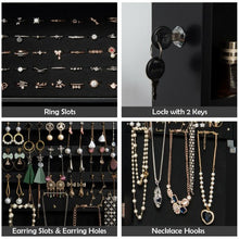 Load image into Gallery viewer, Vanity Dressing Table Set Lockable Jewelry Cabinet with Mirror-Black