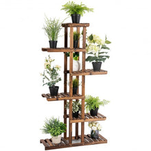 Load image into Gallery viewer, 6 Tier Garden Wooden Shelf Storage Plant Rack Stand