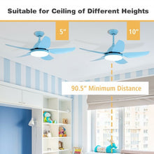 Load image into Gallery viewer, 42 Inch Kid Ceiling Fan with LED Light and Color Temperature Remote Control-Blue