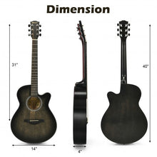 Load image into Gallery viewer, 40" Full Size Cutaway Acoustic Guitar Starter Guitarra Bundle Kit -Black