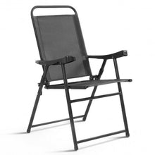 Load image into Gallery viewer, Set of 4 Folding Sling Chairs with Armrest