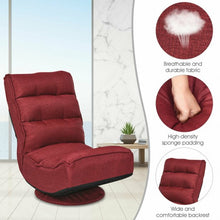 Load image into Gallery viewer, 5-Position Folding Floor Gaming Chair-Wine Red