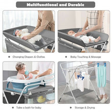 Load image into Gallery viewer, Folding Baby Changing Table with Storage -Gray