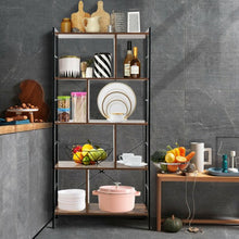 Load image into Gallery viewer, 4-Tier Industrial Bookshelf Floor Standing Storage Rack Large Storage