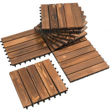 Load image into Gallery viewer, 11 PCS 12" x 12" Interlocking Wood Deck Tiles Patio Pavers Floor
