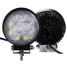 Load image into Gallery viewer, 2 PCS 27W Round Flood Work Light Bar Fog Driving Lamp Truck Tractor SUV 9 LED