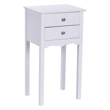 Load image into Gallery viewer, Side Table End Accent Table w/ 2 Drawers-White