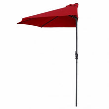 Load image into Gallery viewer, 9Ft Patio Bistro Half Round Umbrella -Wine