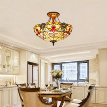 Load image into Gallery viewer, Tiffany-Style 2-Light Ceiling Lamp with 16" Shade