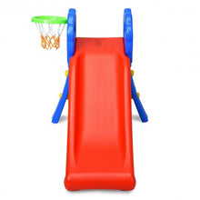 Load image into Gallery viewer, 2 Step Children Folding Slide with Basketball Hoop