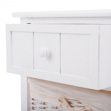 Load image into Gallery viewer, White Nightstand End Table with 2 Baskets