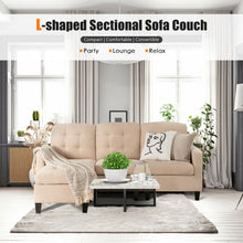 Load image into Gallery viewer, Convertible Sectional L-Shaped Couch with Reversible Chaise-Beige