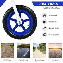 Load image into Gallery viewer, 12" Kids Balance No-Pedal Ride Pre Learn Bike with Adjustable Seat-Blue