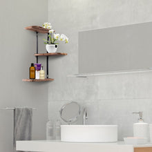 Load image into Gallery viewer, Wall Corner Shelves 3-Tier Rustic Wood Floating Storage Shelves