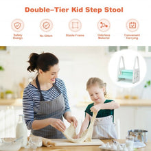 Load image into Gallery viewer, Kids Step Stool Learning Helper w/Armrest for Kitchen Toilet Potty Training-Blue