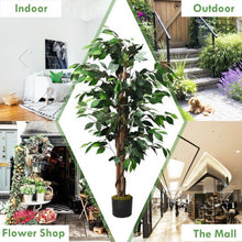 Load image into Gallery viewer, 4 Feet In/Outdoor Trunks Artificial Ficus Silk Tree