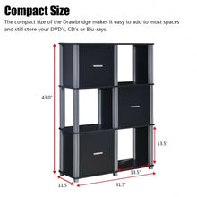 Load image into Gallery viewer, 3-Tier 6 Cubes Storage Shelf Cabinet-Black