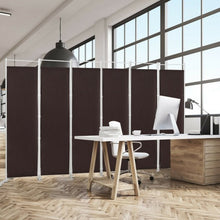 Load image into Gallery viewer, 6-Panel Room Divider Folding Privacy Screen -Brown