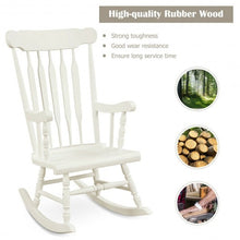 Load image into Gallery viewer, Solid Wood Porch Glossy Finish Rocking Chair-White