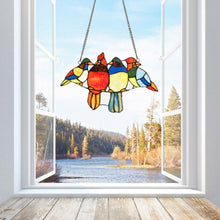 Load image into Gallery viewer, 14.5" Tiffany Glass Birds Window Panel Hangings with Chain