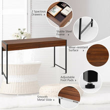 Load image into Gallery viewer, 2-Drawer Computer Desk Study Table Home Office Writing Workstation-Brown