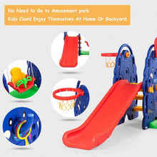 Load image into Gallery viewer, 3 in 1 Junior Children Climber Slide Swing Seat Basketball Hoop