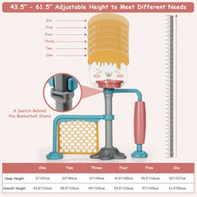 Load image into Gallery viewer, 3-in-1 Height Adjustable Basketball Stand Set with Soccer and Roller