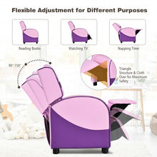 Load image into Gallery viewer, Kids Leather Recliner Chair with Side Pockets-Pink