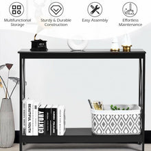 Load image into Gallery viewer, 2-Tier Console X-Design Sofa Side Accent Table-Black
