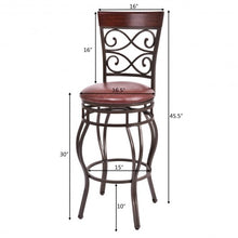 Load image into Gallery viewer, 360 Degree Swivel Bar Stools Set of 2 with Leather Padded Seat