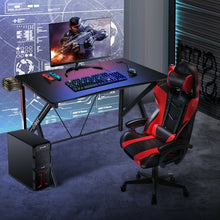 Load image into Gallery viewer, K-Shaped Computer Gaming Desk 45" Racing Desk w/Cup Headphone Holder & Storage