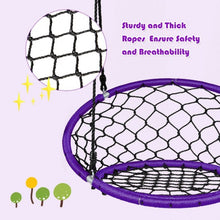 Load image into Gallery viewer, Net Hanging Swing Chair with Adjustable Hanging Ropes-Purple