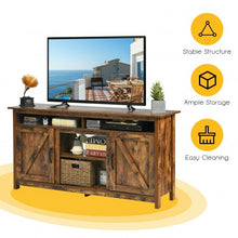Load image into Gallery viewer, 60”Industrial TV Stand Entertainment Center with Shelve and Cabinet-Brown