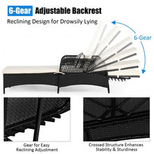 Load image into Gallery viewer, PE Rattan Armrest Chaise Lounge Chair with Adjustable Pillow