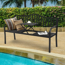 Load image into Gallery viewer, Patio Garden Bench Steel Frame with Adjustable Center Table