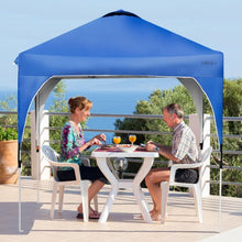 Load image into Gallery viewer, 8' x 8' Outdoor Pop Up Tent Canopy Camping Sun Shelter with Roller Bag-Blue